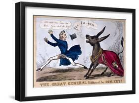 The Great General Frightened by Don-Key, 1830-Henry Heath-Framed Giclee Print