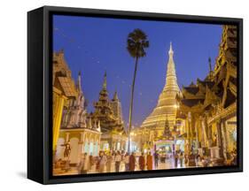 The Great Golden Stupa, Shwedagon Paya (Shwe Dagon Pagoda), Yangon (Rangoon), Myanmar (Burma)-Peter Adams-Framed Stretched Canvas