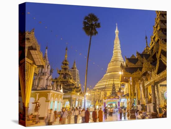 The Great Golden Stupa, Shwedagon Paya (Shwe Dagon Pagoda), Yangon (Rangoon), Myanmar (Burma)-Peter Adams-Stretched Canvas