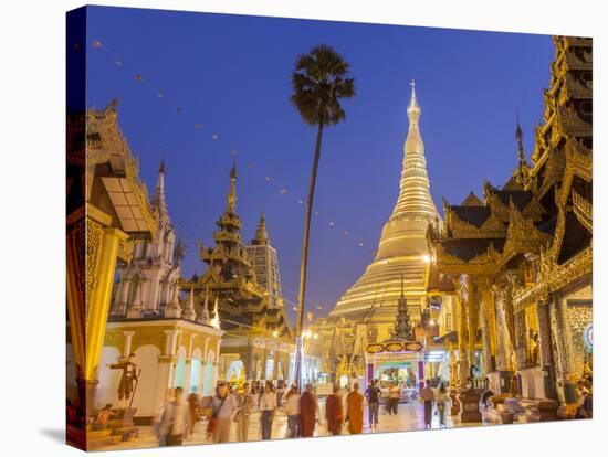 The Great Golden Stupa, Shwedagon Paya (Shwe Dagon Pagoda), Yangon (Rangoon), Myanmar (Burma)-Peter Adams-Stretched Canvas