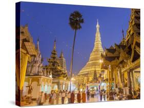 The Great Golden Stupa, Shwedagon Paya (Shwe Dagon Pagoda), Yangon (Rangoon), Myanmar (Burma)-Peter Adams-Stretched Canvas