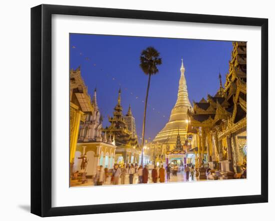 The Great Golden Stupa, Shwedagon Paya (Shwe Dagon Pagoda), Yangon (Rangoon), Myanmar (Burma)-Peter Adams-Framed Photographic Print