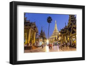 The Great Golden Stupa, Shwedagon Paya, Yangon, Myanmar (Burma)-Peter Adams-Framed Photographic Print