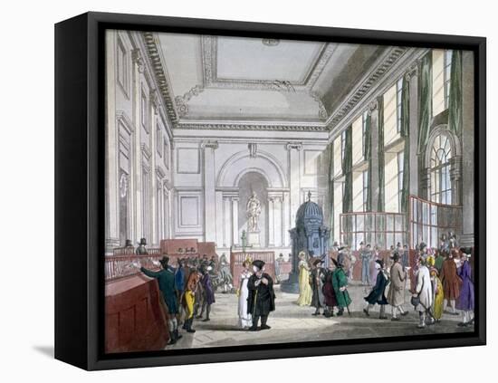 The Great Hall at Bank of England, City of London, 1809-Augustus Charles Pugin-Framed Stretched Canvas