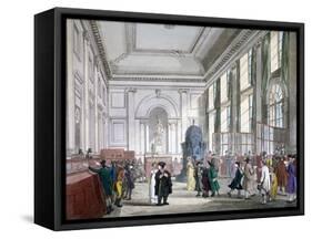 The Great Hall at Bank of England, City of London, 1809-Augustus Charles Pugin-Framed Stretched Canvas