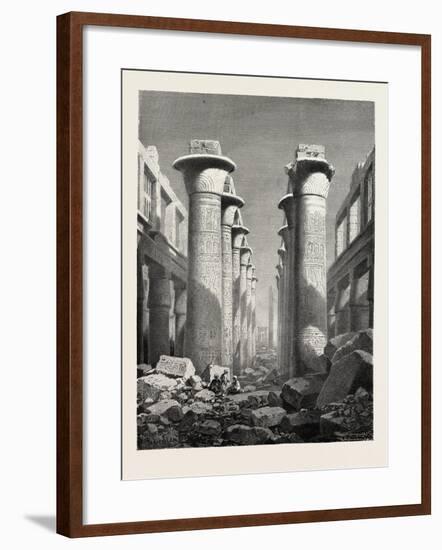 The Great Hall of Pillars at Karnak. Egypt, 1879-null-Framed Giclee Print
