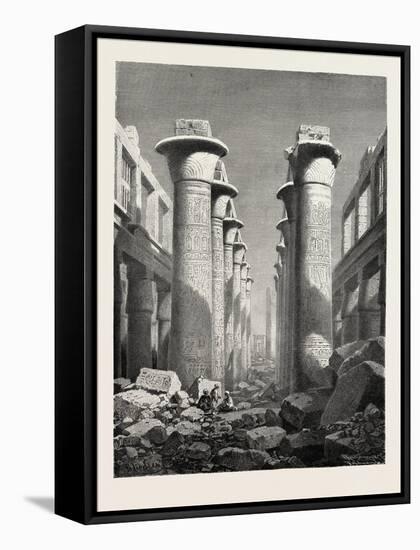 The Great Hall of Pillars at Karnak. Egypt, 1879-null-Framed Stretched Canvas