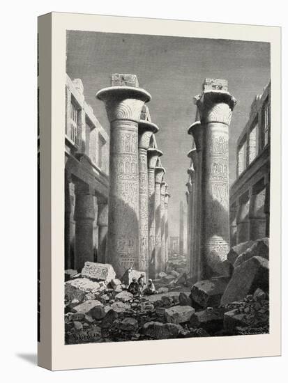 The Great Hall of Pillars at Karnak. Egypt, 1879-null-Stretched Canvas