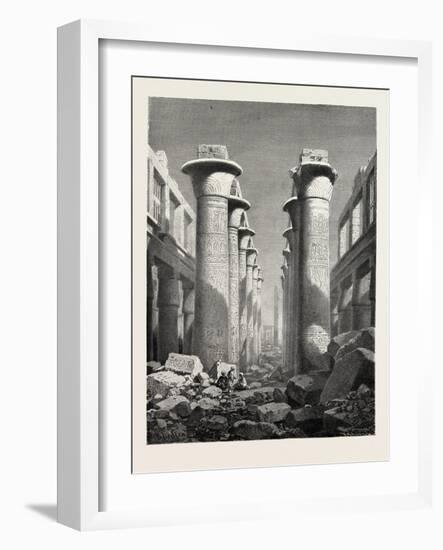 The Great Hall of Pillars at Karnak. Egypt, 1879-null-Framed Giclee Print