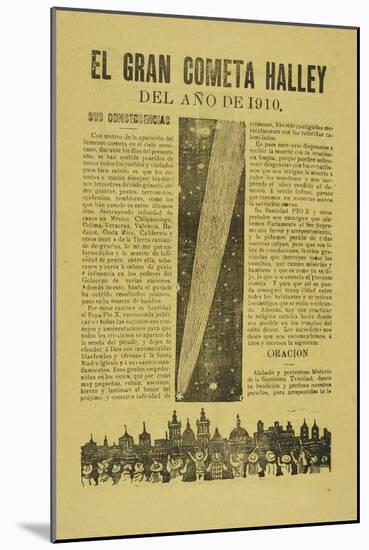 The Great Halley's Comet, 1899, Published 1910-Jose Guadalupe Posada-Mounted Giclee Print
