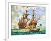 The Great Harry, Flagship of King Henry's Fleet, Sporting Many of its 251 Guns-C.l. Doughty-Framed Giclee Print