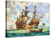 The Great Harry, Flagship of King Henry's Fleet, Sporting Many of its 251 Guns-C.l. Doughty-Stretched Canvas