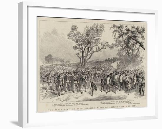 The Great Heat, an Early Morning March of British Troops in India-null-Framed Giclee Print