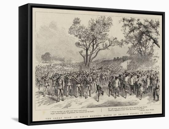 The Great Heat, an Early Morning March of British Troops in India-null-Framed Stretched Canvas