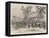 The Great Heat, an Early Morning March of British Troops in India-null-Framed Stretched Canvas