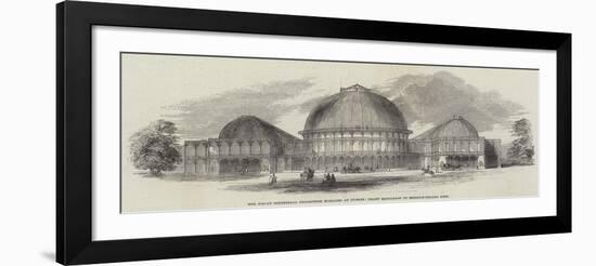 The Great Industrial Exhibition Building at Dublin, Front Elevation to Merrion-Square West-null-Framed Giclee Print