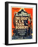 The Great K&A Train Robbery, Tom Mix, 1926-null-Framed Art Print