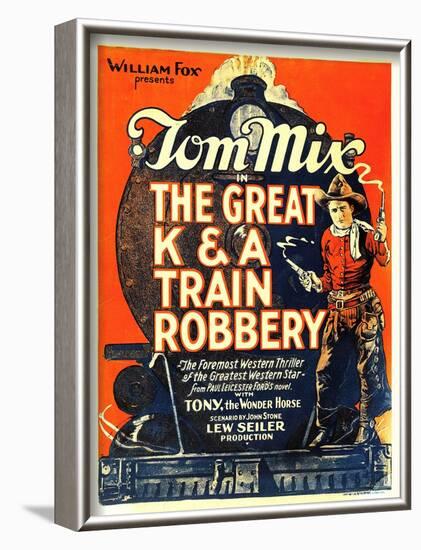 The Great K&A Train Robbery, Tom Mix, 1926-null-Framed Art Print