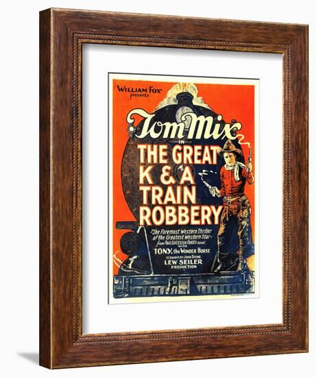 The Great K&A Train Robbery, Tom Mix, 1926-null-Framed Art Print