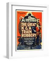 The Great K&A Train Robbery, Tom Mix, 1926-null-Framed Art Print