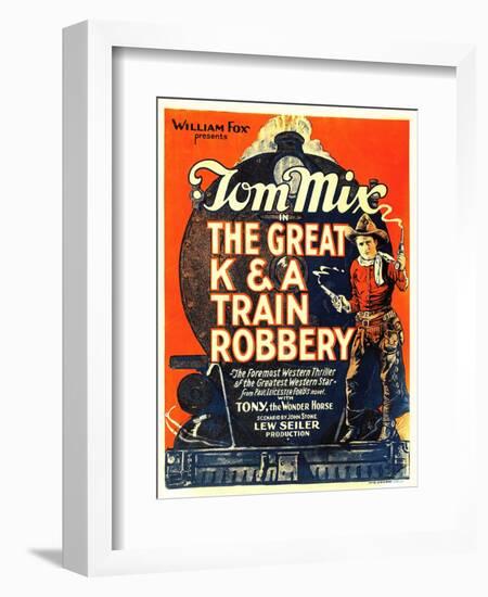 The Great K&A Train Robbery, Tom Mix, 1926-null-Framed Art Print