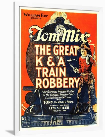 The Great K&A Train Robbery, Tom Mix, 1926-null-Framed Art Print