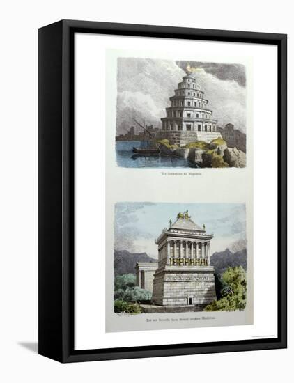 The Great Lighthouse of Alexandria and the Mausoleum at Halicarnassus-Ferdinand Knab-Framed Stretched Canvas