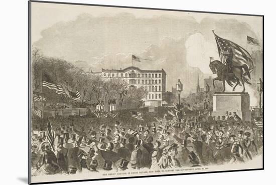 The Great Meeting in Union Square-Winslow Homer-Mounted Giclee Print