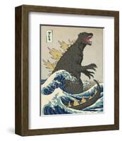 The Great Monster off Kanagawa-Michael Buxton-Framed Art Print