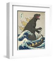 The Great Monster off Kanagawa-Michael Buxton-Framed Art Print