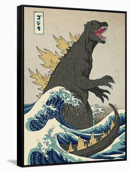 The Great Monster off Kanagawa-Michael Buxton-Framed Stretched Canvas