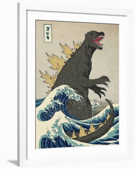 The Great Monster off Kanagawa-Michael Buxton-Framed Art Print