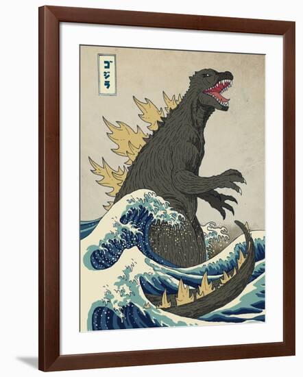 The Great Monster off Kanagawa-Michael Buxton-Framed Art Print