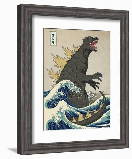 The Great Monster off Kanagawa-Michael Buxton-Framed Art Print