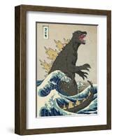 The Great Monster off Kanagawa-Michael Buxton-Framed Art Print