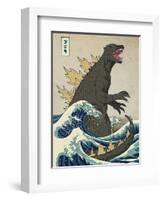 The Great Monster off Kanagawa-Michael Buxton-Framed Art Print