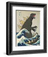 The Great Monster off Kanagawa-Michael Buxton-Framed Art Print