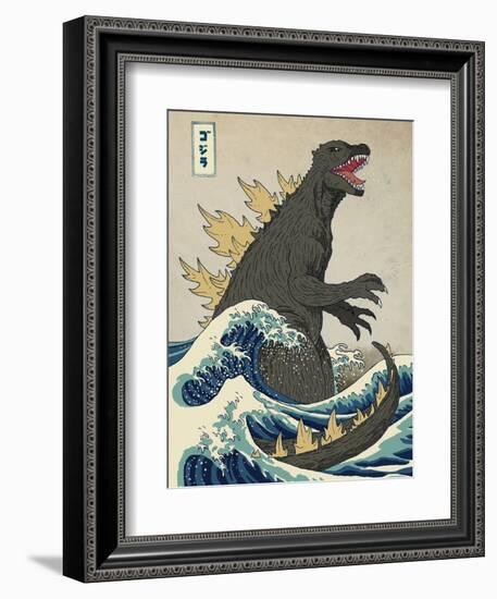 The Great Monster off Kanagawa-Michael Buxton-Framed Art Print