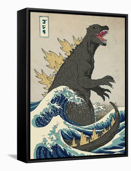 The Great Monster off Kanagawa-Michael Buxton-Framed Stretched Canvas