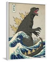 The Great Monster off Kanagawa-Michael Buxton-Framed Art Print