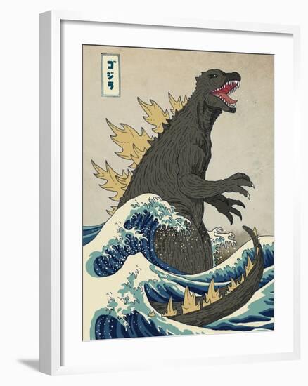 The Great Monster off Kanagawa-Michael Buxton-Framed Art Print