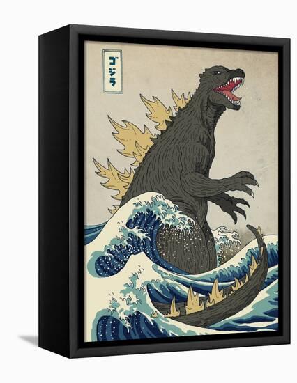 The Great Monster off Kanagawa-Michael Buxton-Framed Stretched Canvas