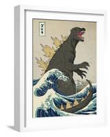 The Great Monster off Kanagawa-Michael Buxton-Framed Art Print