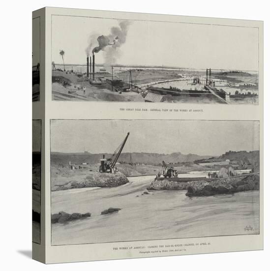 The Great Nile Dam-Charles Auguste Loye-Stretched Canvas