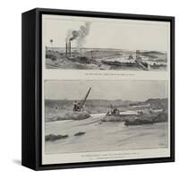 The Great Nile Dam-Charles Auguste Loye-Framed Stretched Canvas