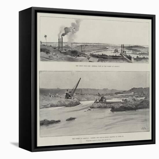 The Great Nile Dam-Charles Auguste Loye-Framed Stretched Canvas