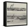 The Great Nile Dam-Charles Auguste Loye-Framed Stretched Canvas