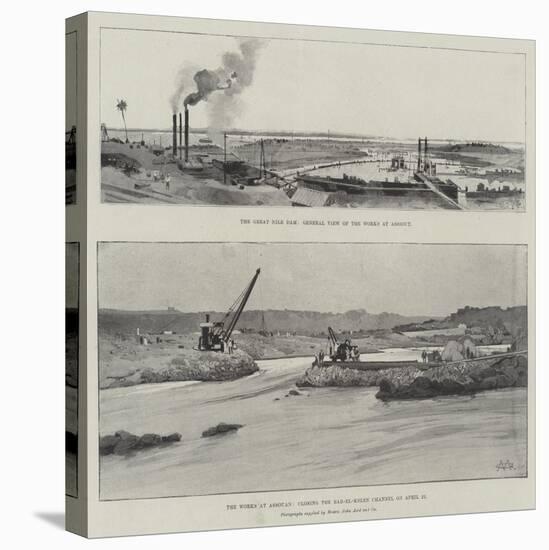 The Great Nile Dam-Charles Auguste Loye-Stretched Canvas