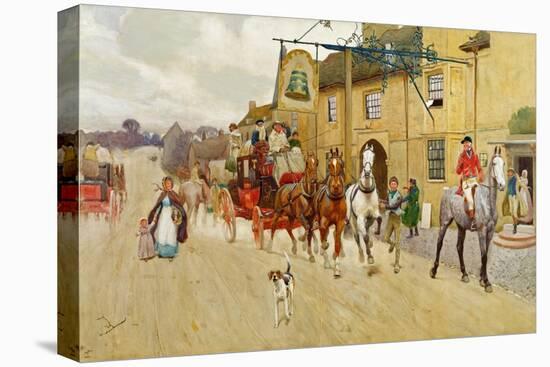 The Great North Road, the Bell at Stilton, 1902-Cecil Aldin-Stretched Canvas