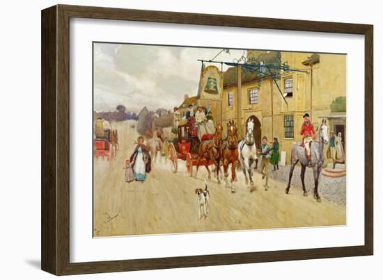 The Great North Road, the Bell at Stilton, 1902-Cecil Aldin-Framed Giclee Print